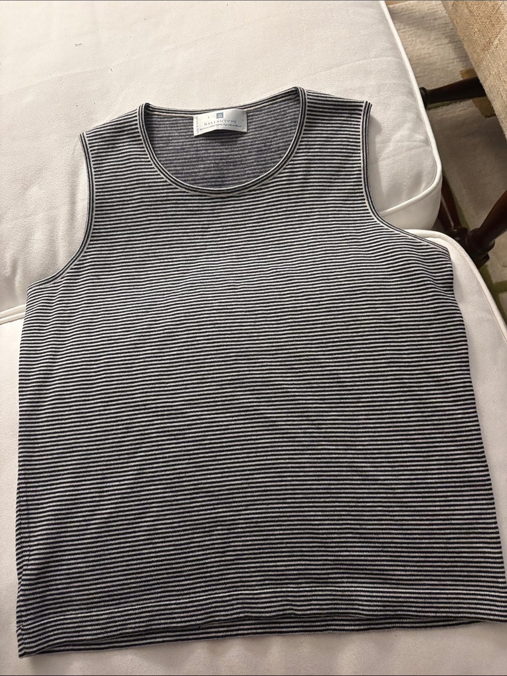 Ballantyne Navy & White Striped Knit Top